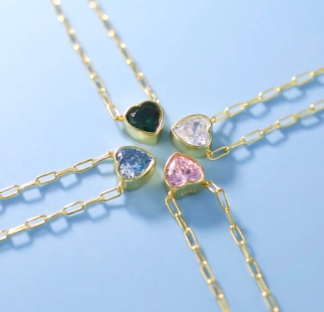 Love Heart Zircon Necklace