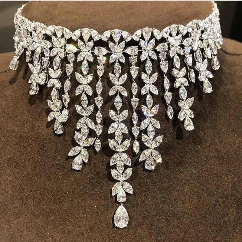 2pcs Bridal Zirconia Jewelry Set