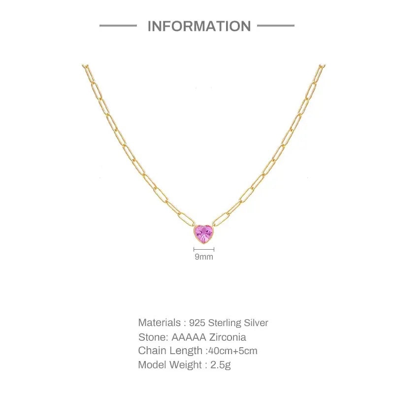 Love Heart Zircon Necklace