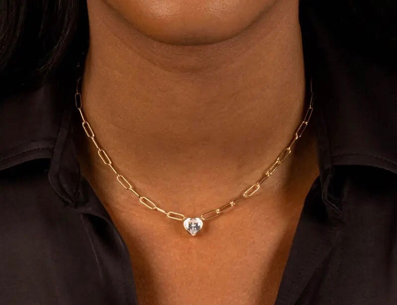 Love Heart Zircon Necklace