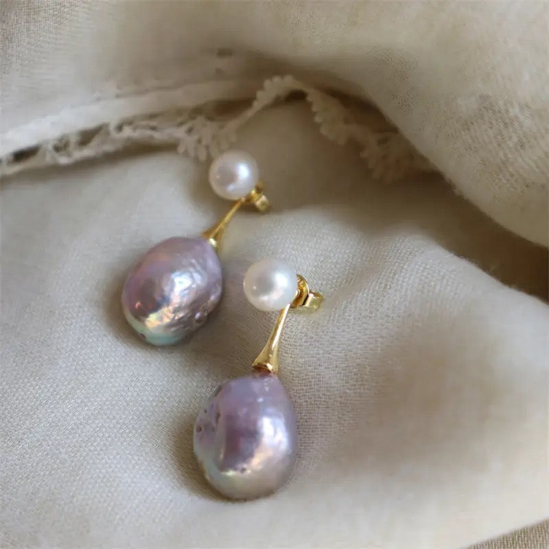 Baroque Natural Pearl Earrings