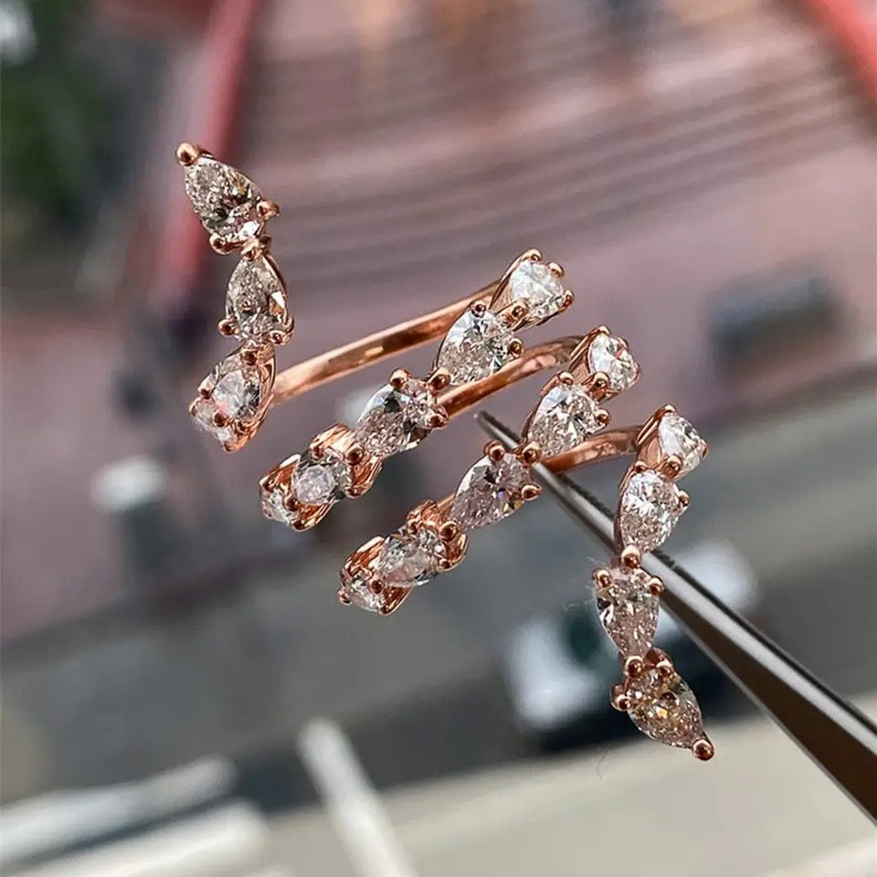 Rose Gold Color Snake Shape Ring