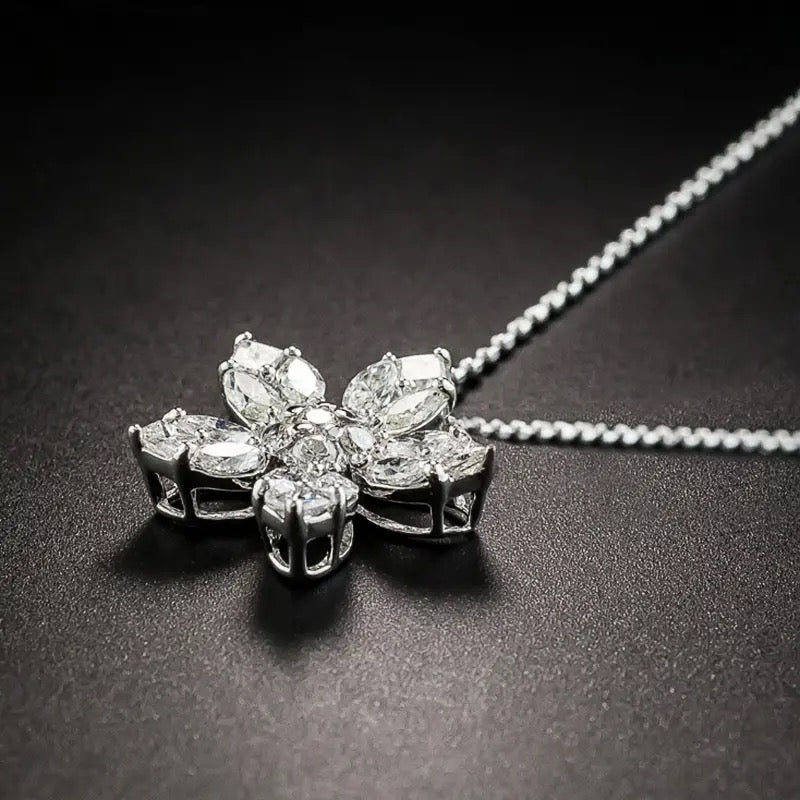 Eternity Crystal Flower Necklace
