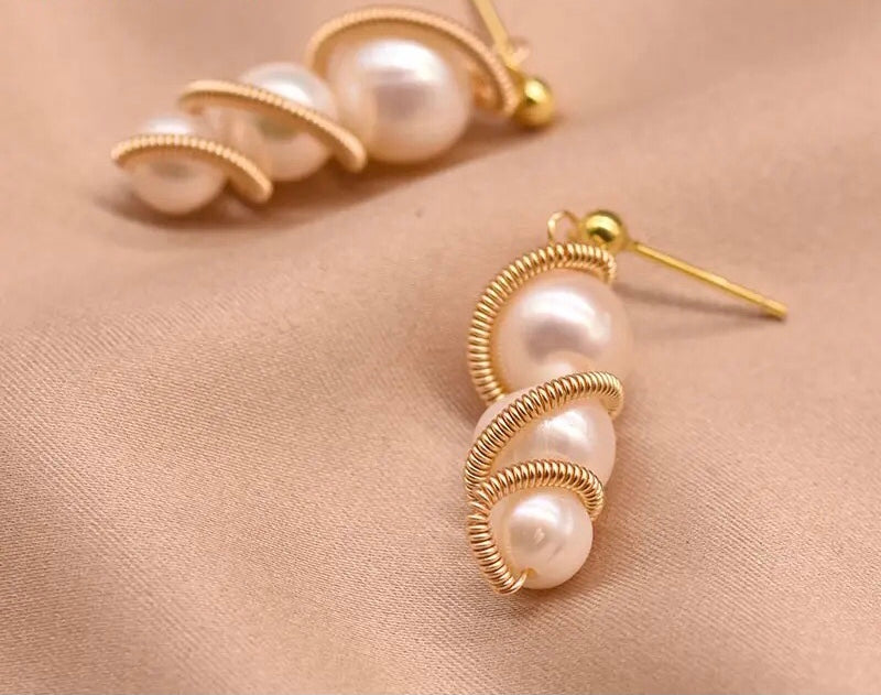 Fresh Water Pearls Drop Earrings