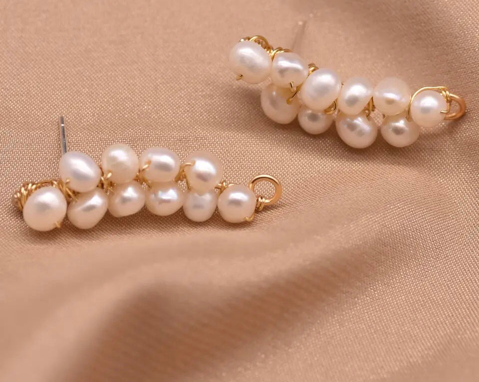 Pure Natural Freshwater Pearl Earrings