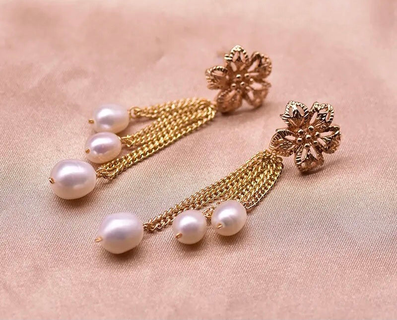 Natural Fresh Water Earrings