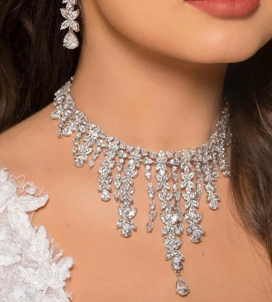 2pcs Bridal Zirconia Jewelry Set