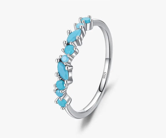 Vintage 925 Sterling Silver Elegant Turquoise Ring