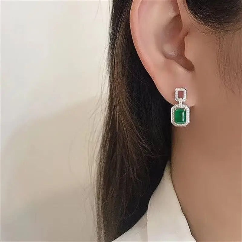 Trendy Green Dangle Earrings