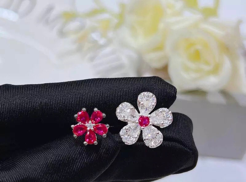 Flower  Cubic Zirconia Adjustable Ring